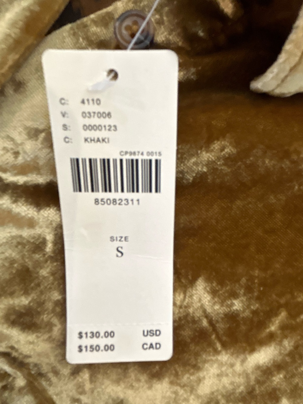 NWT Women’s Pilcro by Anthropologie Crushed Velvet Button Front Shirt Blouse S - Picture 5 of 8